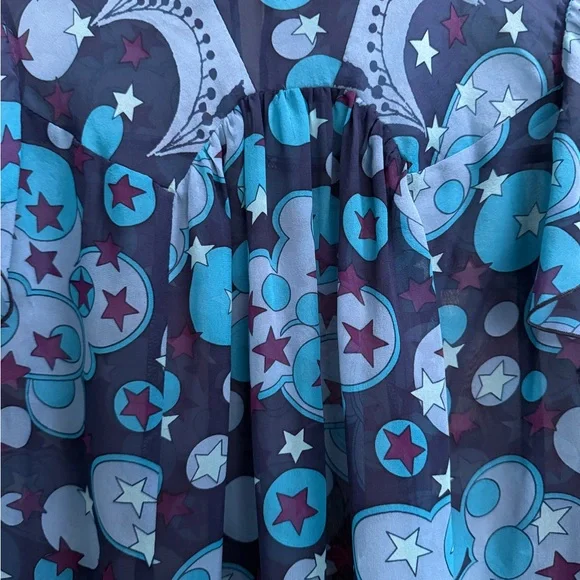 Anna Sui Silk Blue Patterned Women's Top, NWT, M - Picture 4 of 5